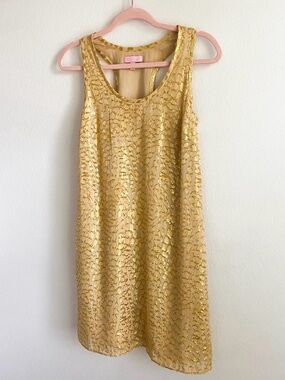lilly pulitzer gold sequin dress Lilly Pulitzer Women's Reagan Sequin Long-Sleeve Minidress - Gold Metallic